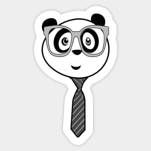 Panda Nerd - Black and White Sticker